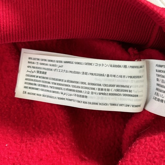 Unisex Hollister Red & White Hoodie - Size M - Picture 4 of 5